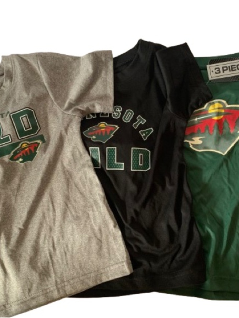 NWT. NHL Minnesota Wild Kids 3-Pack T-Shirts